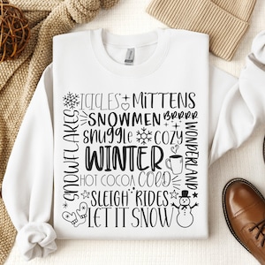 Moletom Let It Snow, Moletom para a estação aconchegante, Camiseta para a estação congelante, Presente de Natal de inverno, Moletom de inverno, Camiseta de inverno, Camisetas de outono