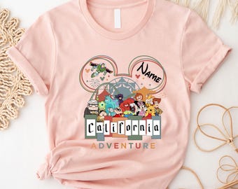 Personalized Disneyland California Adventure Shirt,Disneyland Family Vacation Tee,Girl Trip Family Vacation 2025,Adventure Disney Characters