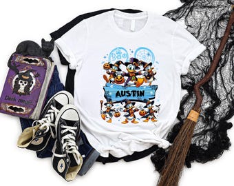Personalized Disney Donald Duck Halloween Custom Name Shirt, Disney Trick Or Treat, Disneyland Halloween Party Gift Shirt, Disney Halloween