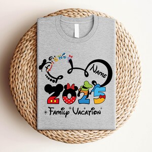 2025 Custom Name Disney Family Vacation Shirt, Disney Family Matching T-Shirt, Personalized Disney Trip, Disneyworld Matching Mickey Minnie