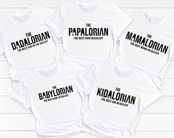 Camiseta a juego personalizable de la familia Dadalorian de Star Wars