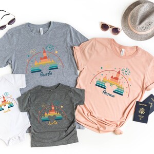 Custom Name Disney Castle 2025 Shirt, Disney Family Matching Shirt, Personalized Disney Trip Shirt, Disneyworld Matching Shirt,Disney Mickey
