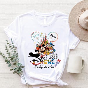 2025 Custom Name Disney Family Vacation Mickey Friends Shirt, Disney Family Matching Gift, Personalized Disney Trip,Disneyworld Matching tee