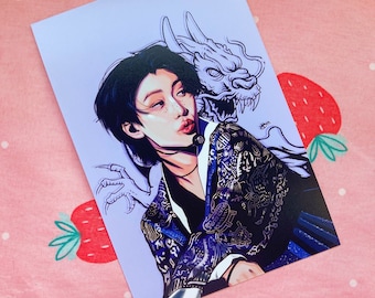 Stampa artistica degli Stray Kids // Felix il Drago
