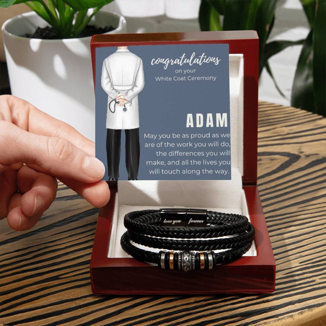 White Coat Ceremony Gifts for Men Men's Bracelet White Etsy