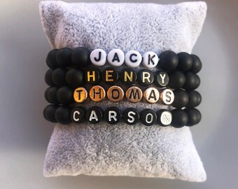 Name bracelet men Custom bracelet with kids name Dad bracelet