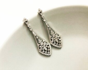 Art deco bridal earrings Wedding Art nouveau earrings 1920s earrings Great Gatsby earrings