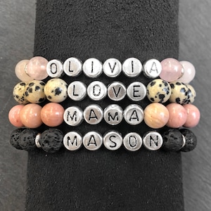 Kids names bracelet, Boy mom bracelet, Custom name bracelet