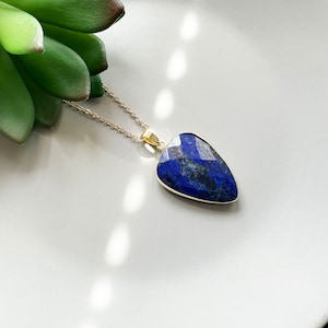 Lapislazuli Kette großer Lapislazuli Kette Necklace Pendel Lazurit Anhänger