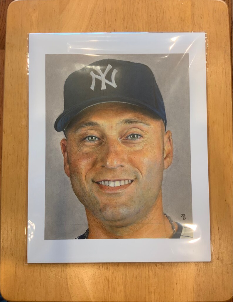 Derek Jeter, the Captain, Print From Original Drawing - Etsy