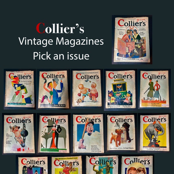 Collier's The National Weekly Magazine, 1930-1937 Vintage Magazine, Vintage Ads, Vintage Art, You choose an Issue, Hag's Nook Book Store