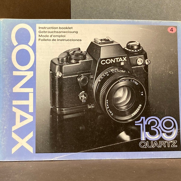 Contax 139 Quartz Instruction Booklet, Multi Language, 35m'sm Film Camera manual, Yashica Co., Hag's Nook Book Store
