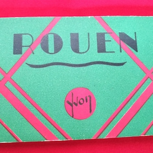 Antique French booklet with postcards from Rouen. France. 19 vues detachables. complete with 19 postcards