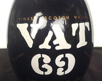Vintage 1960s - 70s, Wade 'Vat 69 Whiskey' water jug. Sanderson and Son Ltd. Leith, Scotland, Ceramic water and ice jug, Scotch Whisky