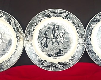 Napoleon Bonaparte plate, Bataille D&#39;Iena, Manifacture Imperiale & Royale, Mouzin, Nimy French history, Battle of Napoleon
