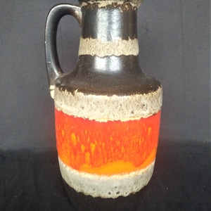 Scheurich West Germany vase with fat lava glaze, made in the 70s, model 404, can thick lava vase, mid century earthenware vase