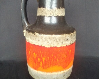 Scheurich West Germany vase with fat lava glaze, made in the 70s, model 404, can thick lava vase, mid century earthenware vase