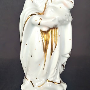 Antique Saint Statue Virgin Mary with Baby Jesus, Vieux Paris 18 cm, Mary Jesus, Statue, Figurine, Mother and Child, Religious, Madonna