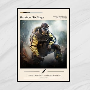 Rainbow Six Siege Poster: Elite Operator Gamer Room Wall Art