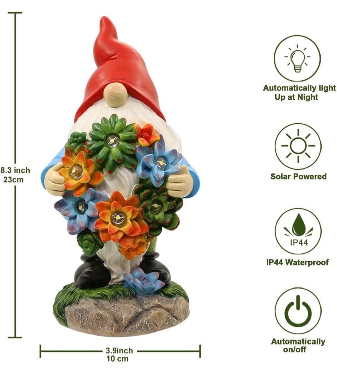 Solar Turtle/ Gnome Statue Garden Ornaments Outdoor Decorations,garden