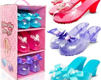 Fairy Princess Dress Up Shoes Set For Girls - Jelly Shoes For Girls - Kids Dress Up Shoes - For Girls Age 3-6 Years,Birthday,Christmas gifts