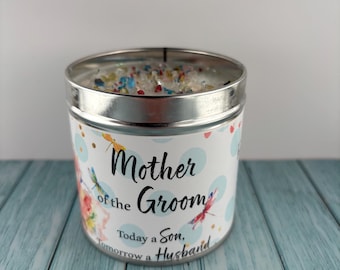 Mother of the Groom Tin Candle: Classic Cotton Scent