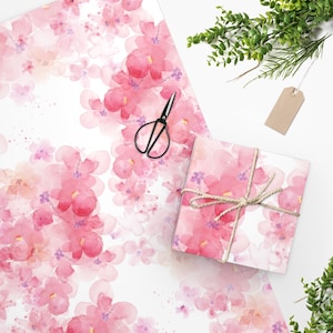 Pink Abstract Flower Wrapping Paper