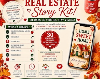 September Real Estate Social Media Story Kit | 1080 x 1920 vertical layout