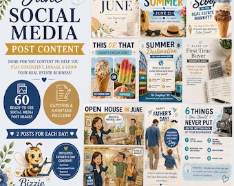 June Real Estate Social Media Content Kit | Father's Day Marketing Templates (Canva)