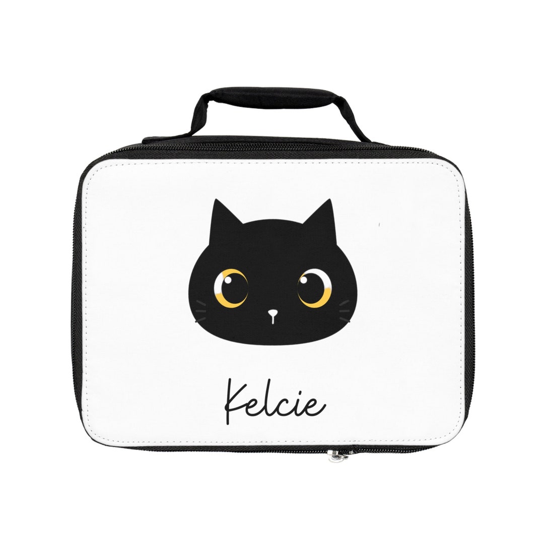 Personalized Black Cat Lunch Box/bag Back to School Cat Etsy