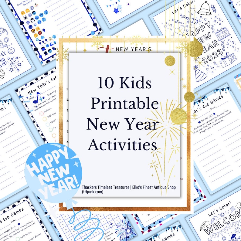 New Year Kids Game Printables