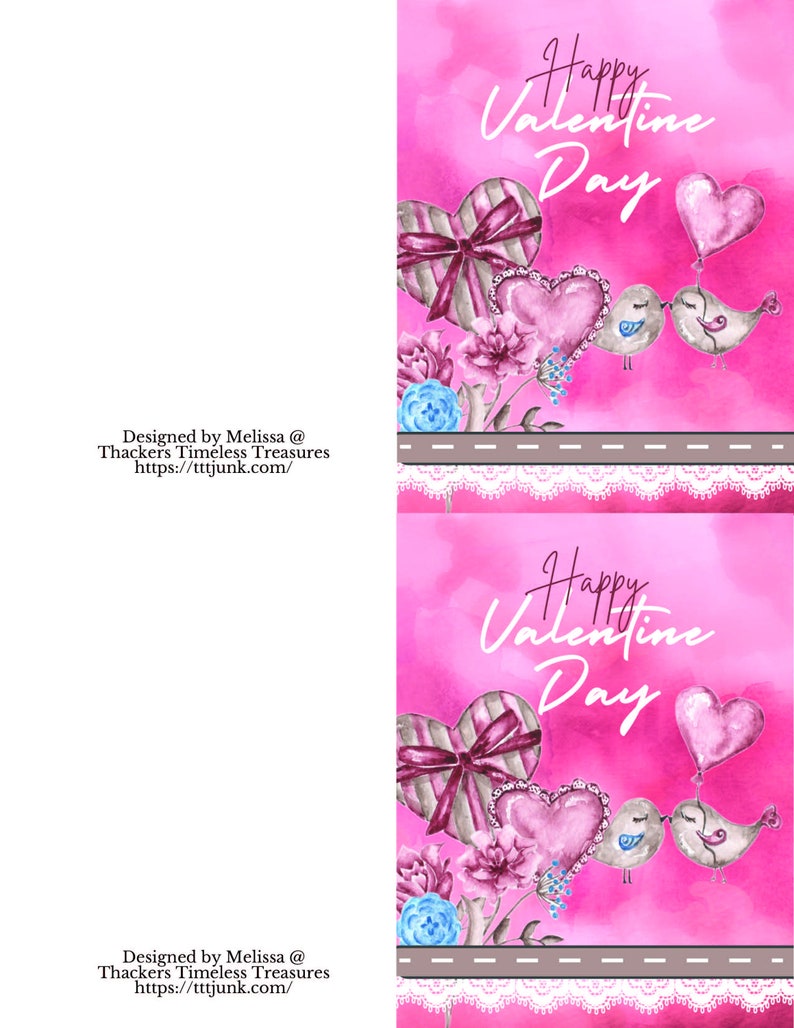 Printable Vintage Valentine's Day Cut and Fold Cards - Etsy