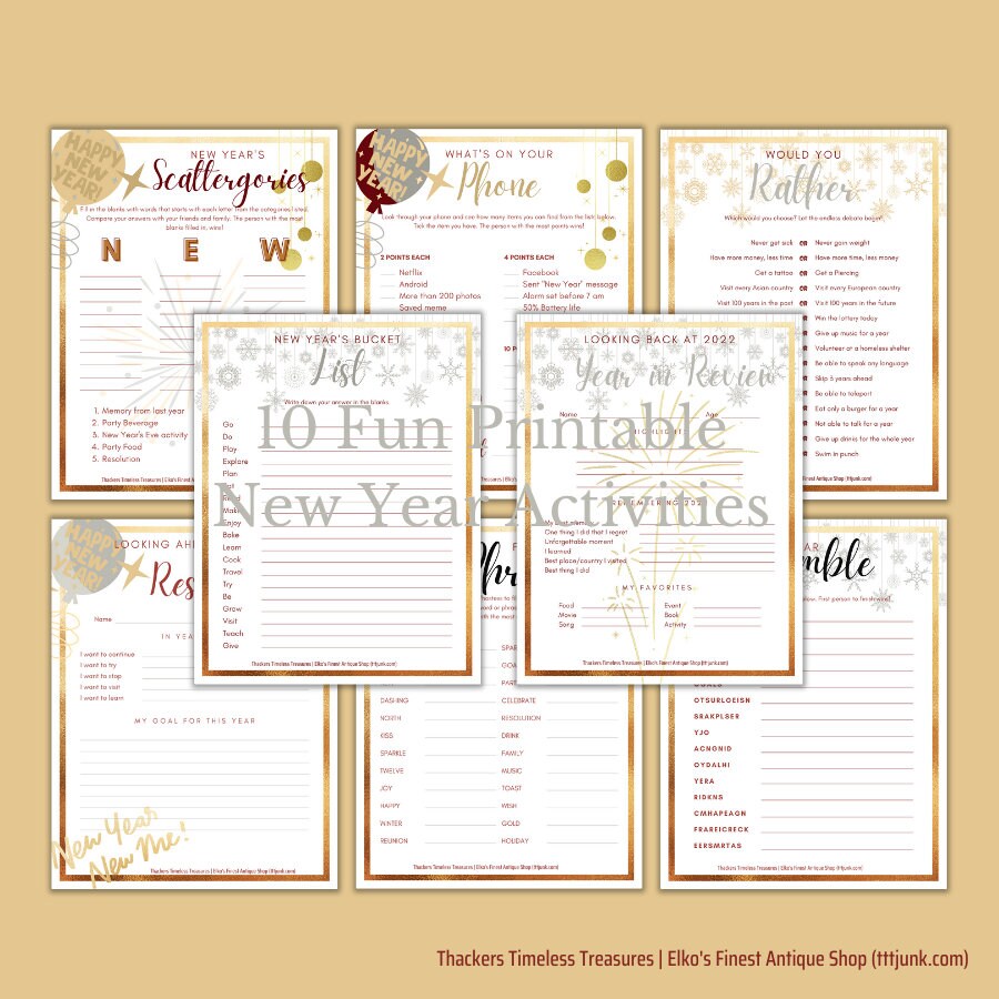 Printable New Years Activities for the Entire Family Etsy Printable New Years Activities for the Entire Family Etsy