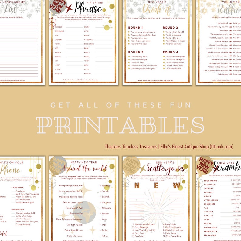Printable New Years Activities for the Entire Family Etsy Printable New Years Activities for the Entire Family Etsy