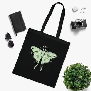 Luna Moth Cotton Tote Bag: Eco-Friendly Nature Design