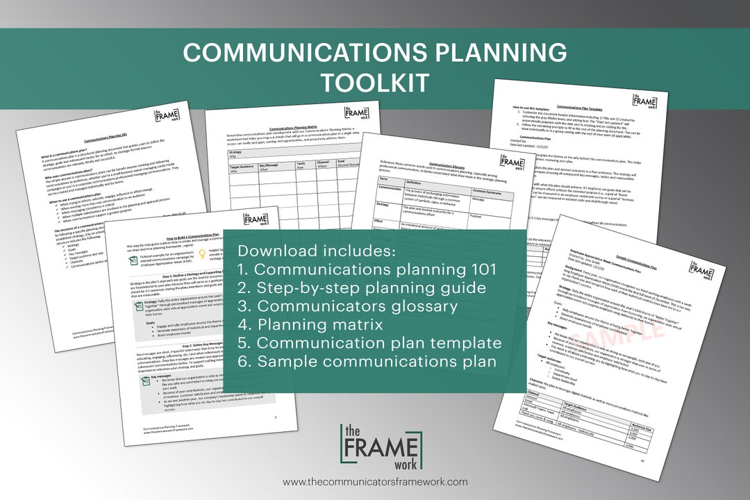 Communications Plan Toolkit With Stepbystep Guide, Template, Glossary and More Etsy