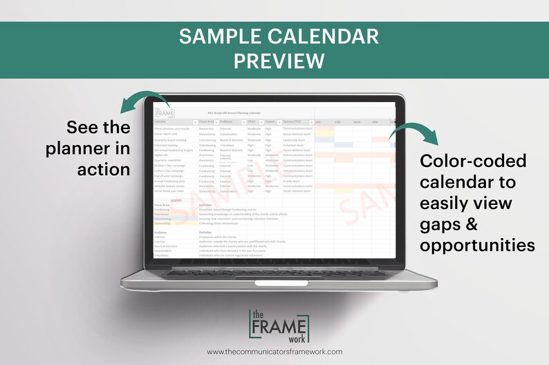Annual Planning Calendar Spreadsheet Template in Excel With Step-by ...