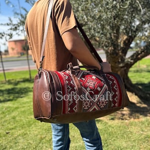Travel bag, Weekender bag, Duffle bag, leather duffel bag