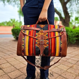 Leather travel bag, Weekender bag, Duffle bag