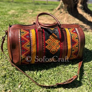 Unisex Weekender Bag, Duffle bag, Kilim Travel Bag