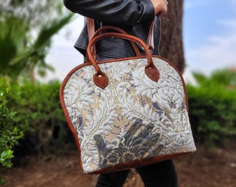 Bolso vintage de piel marroquí: bandolera