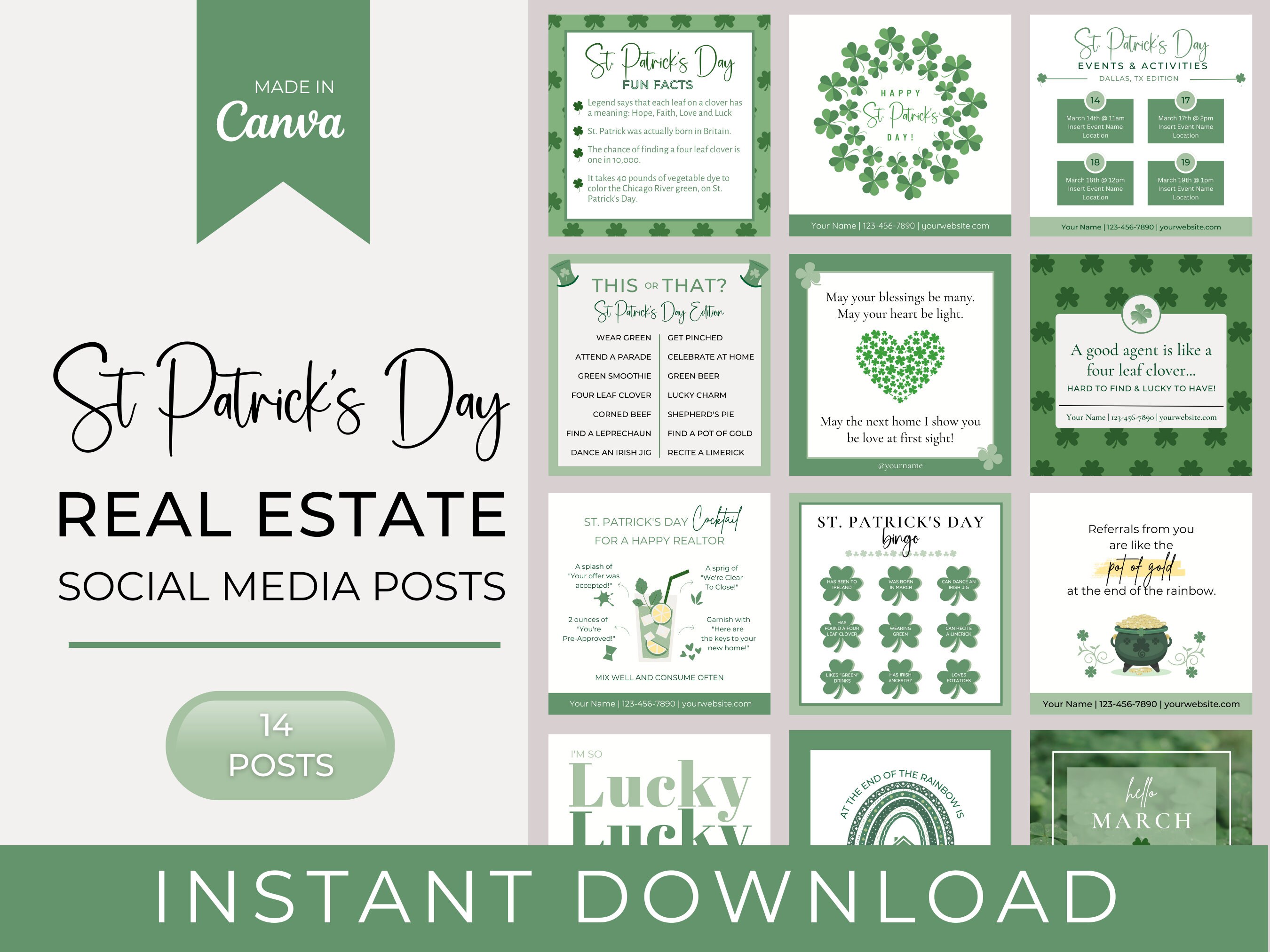 14 ST PATRICK'S DAY Real Estate & Realtor Social Media Posts | Realtor ...