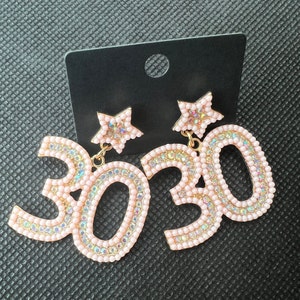 30th Birthday Earrings, Thirty Flirty and Thriving, Dirty Thirty Earrings, 30 Year Old Birthday Gift, 30th Year Celebration,Birthday outfit