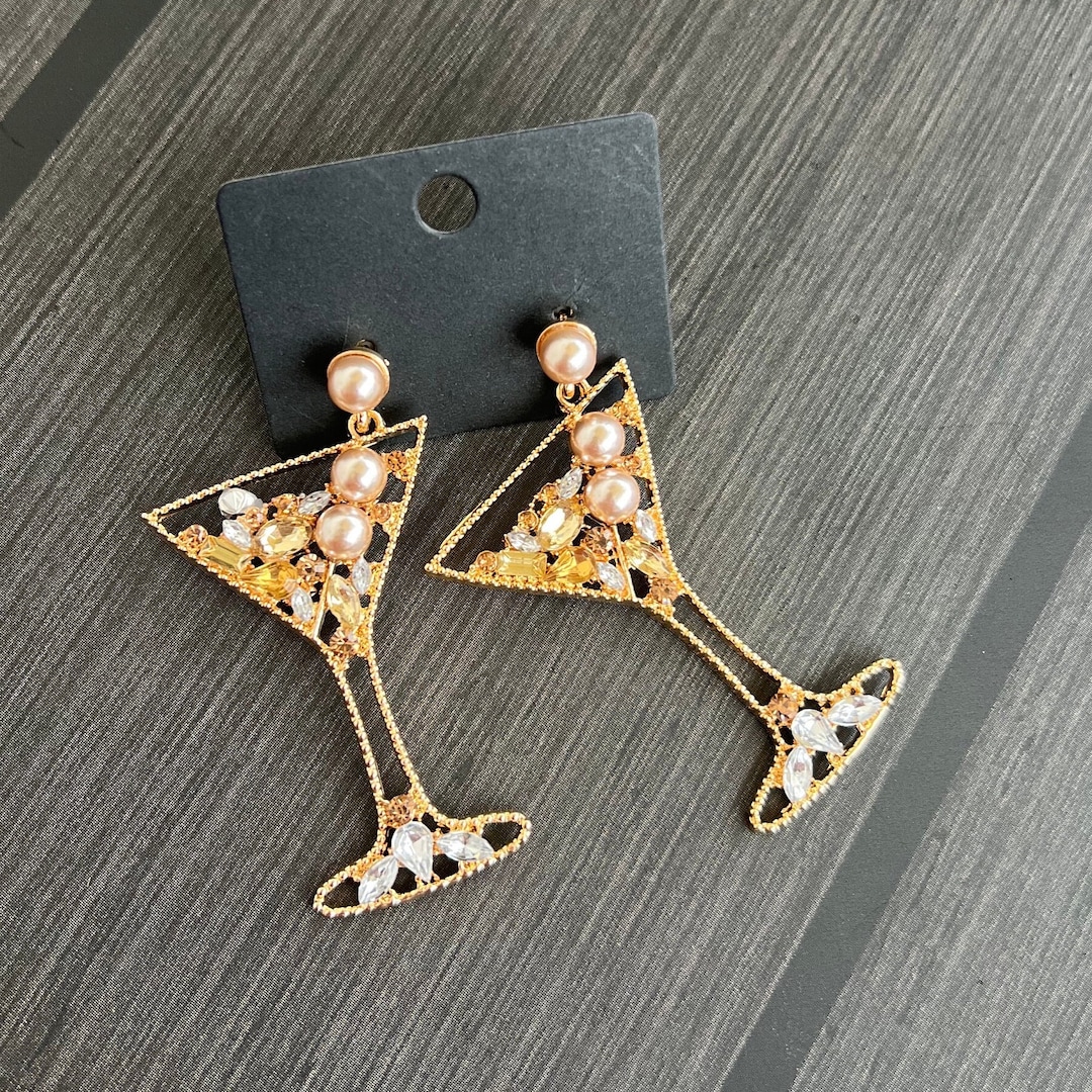 Orangen Saft Cocktail Ohrringe | Lustige Hängende Ohrringe Für Damen - Aperol Style Geschenk