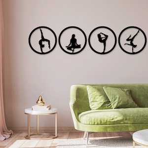 Yoga méditation chakra énergie découpé au laser fichiers svg dxf pdf sticker mural gravure sticker modèle CNC découpe routeur téléchargement numérique instantané