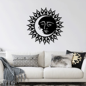 Yin Yang Sun Moon laser cut svg dxf files wall sticker engraving decal silhouette template cnc cutting router digital instant download