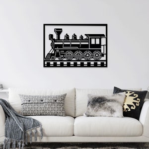 Vintage Train Steam Locomotive Retro Train laser cut svg dxf files sticker silhouette template cnc cutting digital vector instant download
