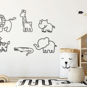 Babydieren Safaridieren lasergesneden svg dxf-bestanden muursticker silhouet sjabloon cnc-snijrouter digitale vector instant download