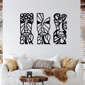 Tiki-Maske Tribal Hawaiianisches Lasercut-Svg Dxf Dateien Wandaufkleber Silhouette Vorlage Cnc-Schneiden digitaler Vektor-Download