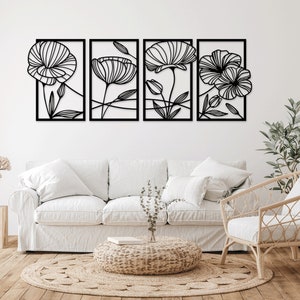 Mohnblume Glühlampe Laser cut svg dxf Dateien Wandaufkleber Gravur Silhouette Vorlage CNC-Schneidefräser digitaler Vektor-Sofortdownload